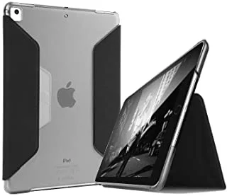 STM STUDIO لجهاز Apple iPad 5th gen / 6th gen / iPad Pro 9.7 ″ / iPad Air 1-2 - غطاء جراب iPad خفيف الوزن فائق النحافة ، ميزة إيقاظ / نوم تلقائي ، ظهر شفاف - أسود / دخان