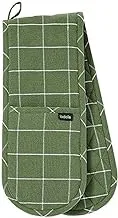 Ladelle Eco Check Double Oven Glove, Green