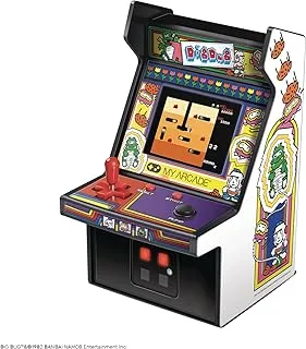 My Arcade White 6.75 Inch Collectible Dig Dug Micro Player -Collectible Miniature-Fully Playable Color Display, Speaker, Volume Buttons, Headphone Jack (Dgunl 3221) - Electronic Games, 3221