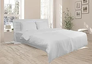 Hotel Linen King Duvet Cover 1pc, 100% Cotton 250tc Dobby Box Sateen , Size: 245x265cm , White