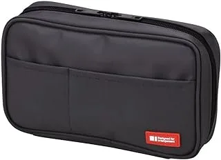 Lihit Lab LIHITLAB Zipper Pen Case, 7.9 Ãƒâ€” 2 4.7 Inches, Black (A7551-24)