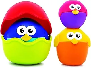 Giggles - Stacking Birds, Multicolour Stacking Blocks with Bird Faces, Helps to Sort,Stack and Nest, 6 Months & Above, Infant and Preschool Toys