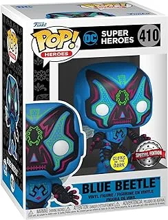 Funko Pop! Heroes: Dia De Los DC - Blue Beetle - Glow In the Dark - DC Comics - Collectable Vinyl Figure - Gift Idea - Official Merchandise - Toys for Kids & Adults - Comic Books Fans