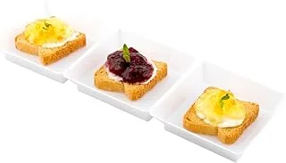 Rectangular Triple Plate, Triple Dish Plate - 3 Compartments - 7.5