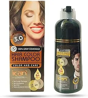 Ican London Hair Color Shampoo, 3.0 Dark Brown, 400 Ml