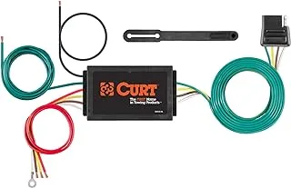 CURT 56190 Powered 3-to-2-Wire Splice-in Trailer Tail Light Converter, 4-Pin Wiring Harness, Black