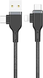 Wiwu Pt06 Platinum Cable 2 In 2 Usb And Type-C To Type-C And Lightning 0.3M - Black