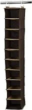 Household Essentials 66032 Hanging Shoe Storage Organizer For Closets With 10 Pocket, Coffee Linen, Brown