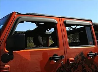 Rugged Ridge 11349.12 Matte Black Window Visor for 2007-2018 Jeep Wrangler JK Unlimited - 4 Pieces