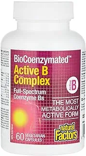 Natural Factors Biocoenzymated Active B Complex, 60 Vegetarian Capsules