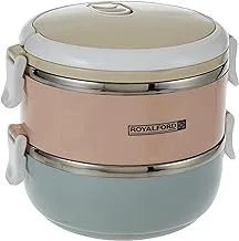 Royalford 1400 ml Two Layer Round Lunch Box, RF9294