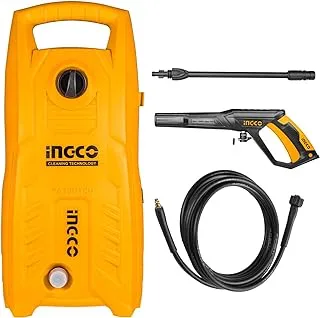 Ingco 130 Bar 1400W Compact Electric Pressure Washer For Home With 5 Meter Hose, Garden And Car, Yellow