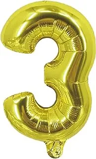 Party Time 3 Number Foil Ballon, Gold