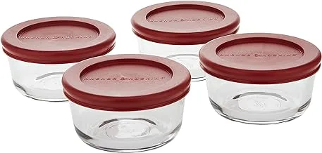 Anchor Hocking 4 Pcs 236 ml Rnd. Container Set W/Lid (91553Ahg18)