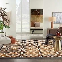 Al Salem Carpet Hanan Collection Carpet Modern Contemporary Area Rug 170 cm X 270 cm Mustard/Chocolate