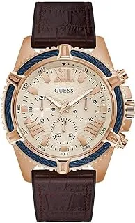 ساعة رجالية من GUESS كوارتز وشاشة انالوج وسوار جلدي Gw0053G1