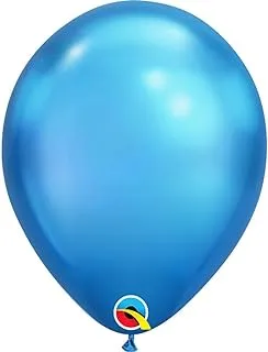 Qualatex Plain Chrome Latex Balloons 25-Pieces, 11-inch Size, Blue