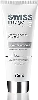 Swiss Image Absolute Radiance Face Mask, 75 ml | Purifies, Hydrates & Brighten Skin | Enriched with Niacinamide, White Ten Complex & Alpine Glacier Water | All Skin types