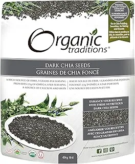 ORGANIC TRADITIONS Dark Chia Seeds, 454 gm