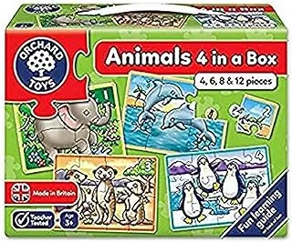 Orchard Toys Animals Four In A Box أحجية الصور المقطوعة