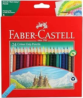 Faber Castell Grip Colour Pencils 24 In A Cardboard Box, Multicolor