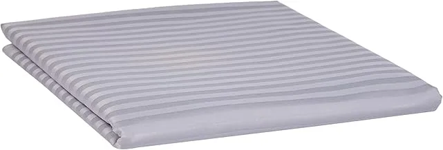 Kingtex Satin Stripe Bed Sheet, 160 X 280Cm, Silver, Bs11301.01Si