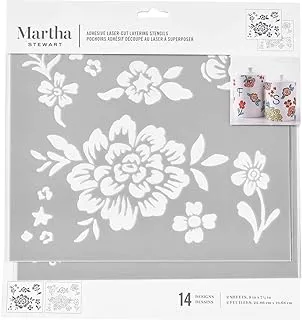 Martha Stewart Adhesive Stencils 2 Sheets Floral