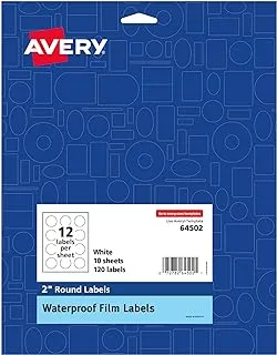 Avery Waterproof Oil-Resistant Film Labels - Essential Oils, Canning, 2