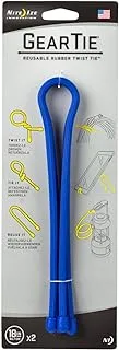 Nite Ize GT18-2PK-03 Gear Tie Reusable Rubber Twist Tie, 18-Inch Length, Blue Pack of 2