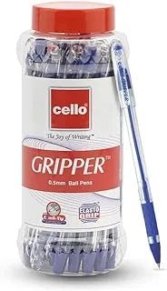 Cello Gripper Ball Pen | Blue Ball Pens | Jar of 25 Units | Best Ball Pens for Smooth Writing | Ball Pen Set | Writing Pen for Students and Professionals I Cello Stationery