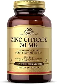 Solgar Zinc Citrate 30 Mg Capsules، 100s