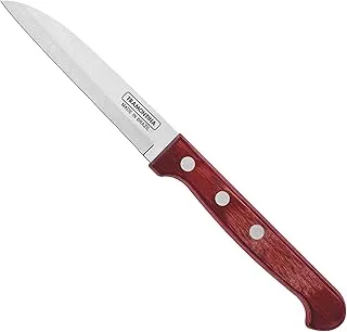 Tramontina Polywood 3 Inches Paring and Fruit Knife with Stainless Steel Blade and Red Dishwasher Safe Treated Handle