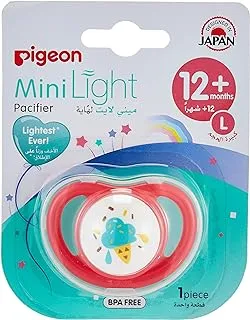 Pigeon Minilight Pacifier, Ultra Light Weight, Soft Silicone Nipple, Bpa Free, L Size, Girl