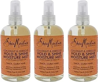 Shea Moisture Coconut & Hibiscus Hold & Shine Mist 8 Ounce (235ml) (3 Pack)