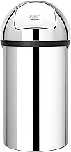 Brabantia Push Bin With Swing Lid, 60 Litre - Brilliant Steel