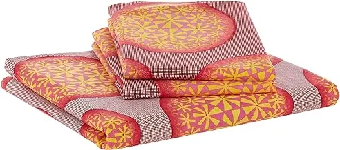 Divine Casa 144Tc Cotton Double Bedsheets With 2 Pillow Covers, Multicolor