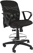 Mahmayi Scarlet 33536 Low Back Ergonomic Black Mesh Chair With Draft kit- Stylish, Comfortable, Customizable Office Seating for Enhanced Productivity, with Nylon Base and Air Circulation Support