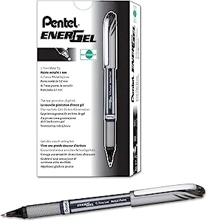 Pentel® EnerGel™ NV Liquid Gel Pens, Medium Point, 0.7 mm, 54% Recycled, Black Ink, Pack Of 12 Pens