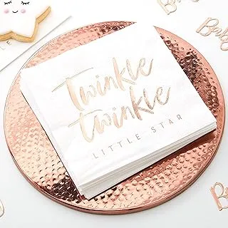 Ginger Ray Rose Gold Twinkle Twinkle Paper Napkins 16-Pieces