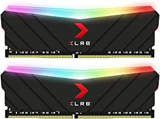 PNY 16GB 2x8GB XLR8 Gaming EPIC X RGB DDR4 3200MHz ذاكرة الوصول العشوائي للكمبيوتر المكتبي MD16GK2D4320016XRGB ، 16 جيجا بايت (2x8 جيجا بايت) 3200 ميجا هرتز