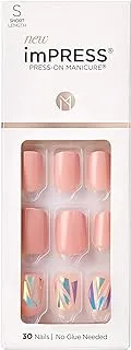 KISS imPRESS Nails, Miracle, KIM014C, pink, nude, silver, gold