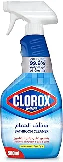 Clorox Bathroom Spray Cleaner, Bleach Free, 500 ml, Kills 99.9% Of Germs, Powers Through Soap Scum, Bleach Free