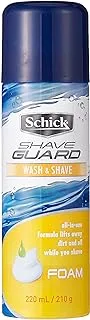 Schick Shave Guard Wash & Shave Foam-All In One Formula-Removes Dirt & Oil While You Shave-Moisturizes And Lubricating With Smooth Razor Glide-Leaves Skin Fresher & Cleaner-220Ml