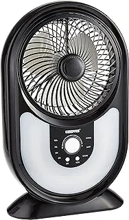 Geepas Rechargeable Mini Fan, Black, Gf9621 High Performance Fan with Working Time up to 10 Hours, 3-Speed Controls