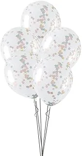 Unique Twinkle Little Star Confetti Latex Balloon 5-Pieces, 16-Inch Size