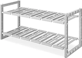 رفوف ويتمور تحت المغسلة من طبقتين ، رمادي