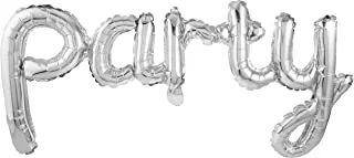 The Party Popper Script Foil Balloons, Silver