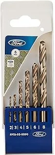 Ford Tools Hss-Co Metal Drill Bits Set, 2-8mm, Fpta-05-0090, 6 Pcs