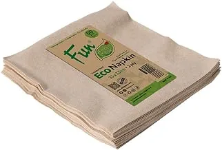 Fun® Green Track Eco Friendly Disposbale Unbleached 2-ply مناديل مقاس 33x33 سم عبوة من 50 قطعة