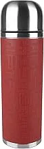 Emsa Senator 1Litre Insulated Bottle with Red Sleeve| Travel Friendly Camping Thermos Jug Flask for Hot Water